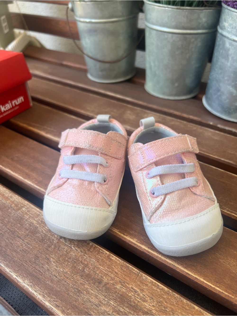 See Kai Run Pink Metallic Baby Walker Shoe - Picture 3 of 7